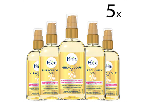 Veet Voedende Olie - Miraculous Arganolie - 100ml x5