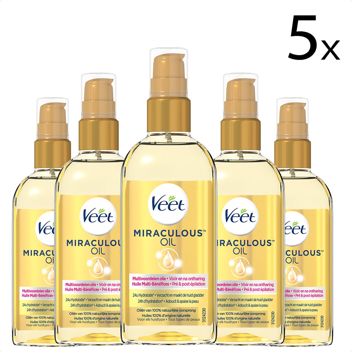 Veet Voedende Olie - Miraculous Arganolie - 100ml x5