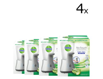 Dettol Handzeep Automatische Zeepdispender No Touch met navulluing Hydraterende Aloë Vera x4