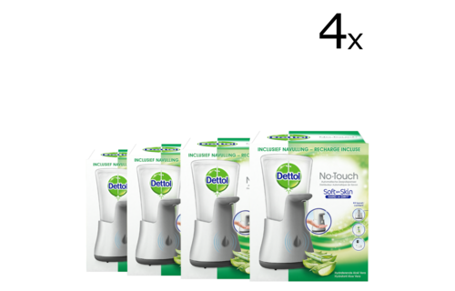 Dettol Handzeep Automatische Zeepdispender No Touch met navulluing Hydraterende Aloë Vera x4