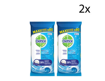 Dettol Schoonmaakdoekjes Power &amp; Fresh - Katoenfris - 80 stuks