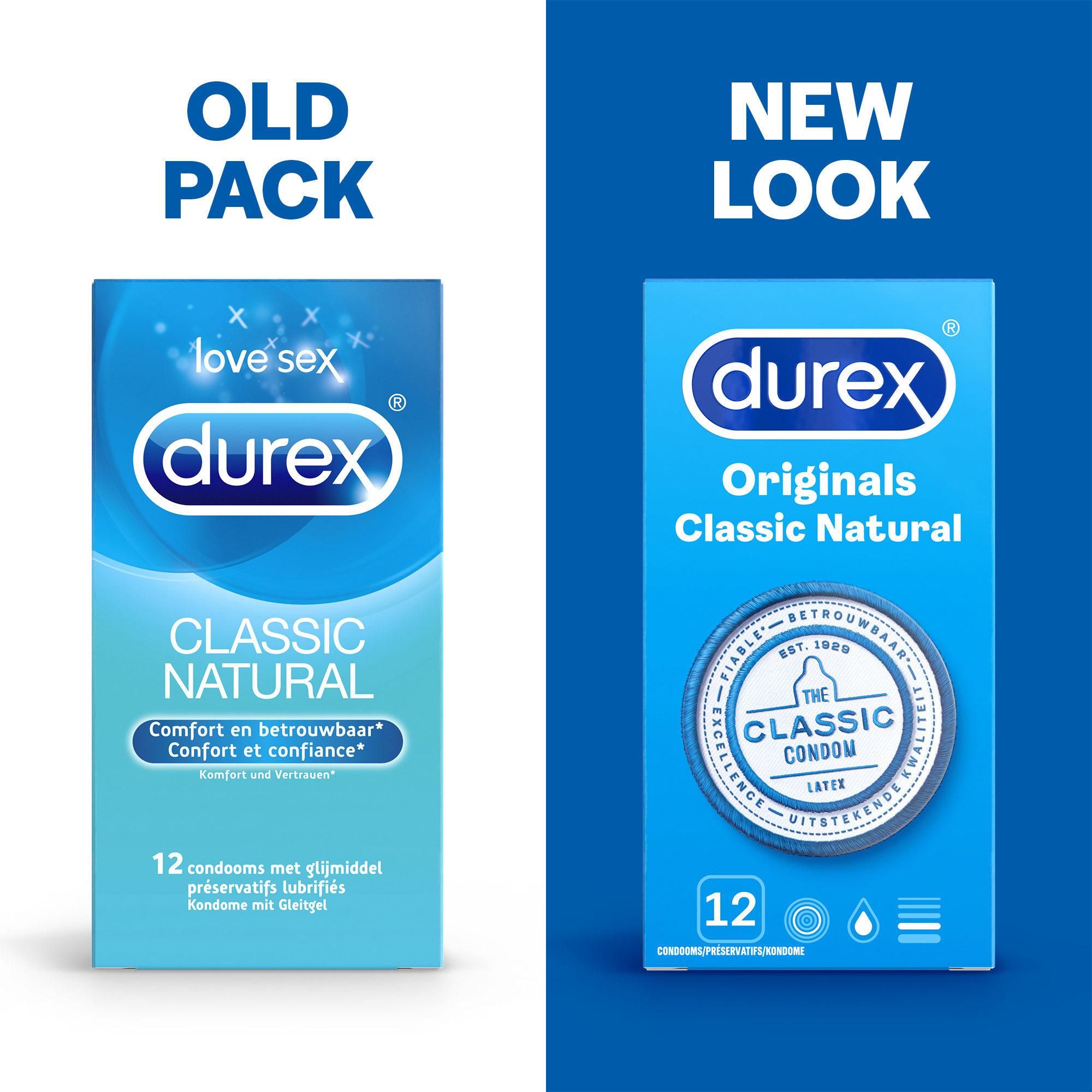 Durex Condooms Classic Natural 12st x2