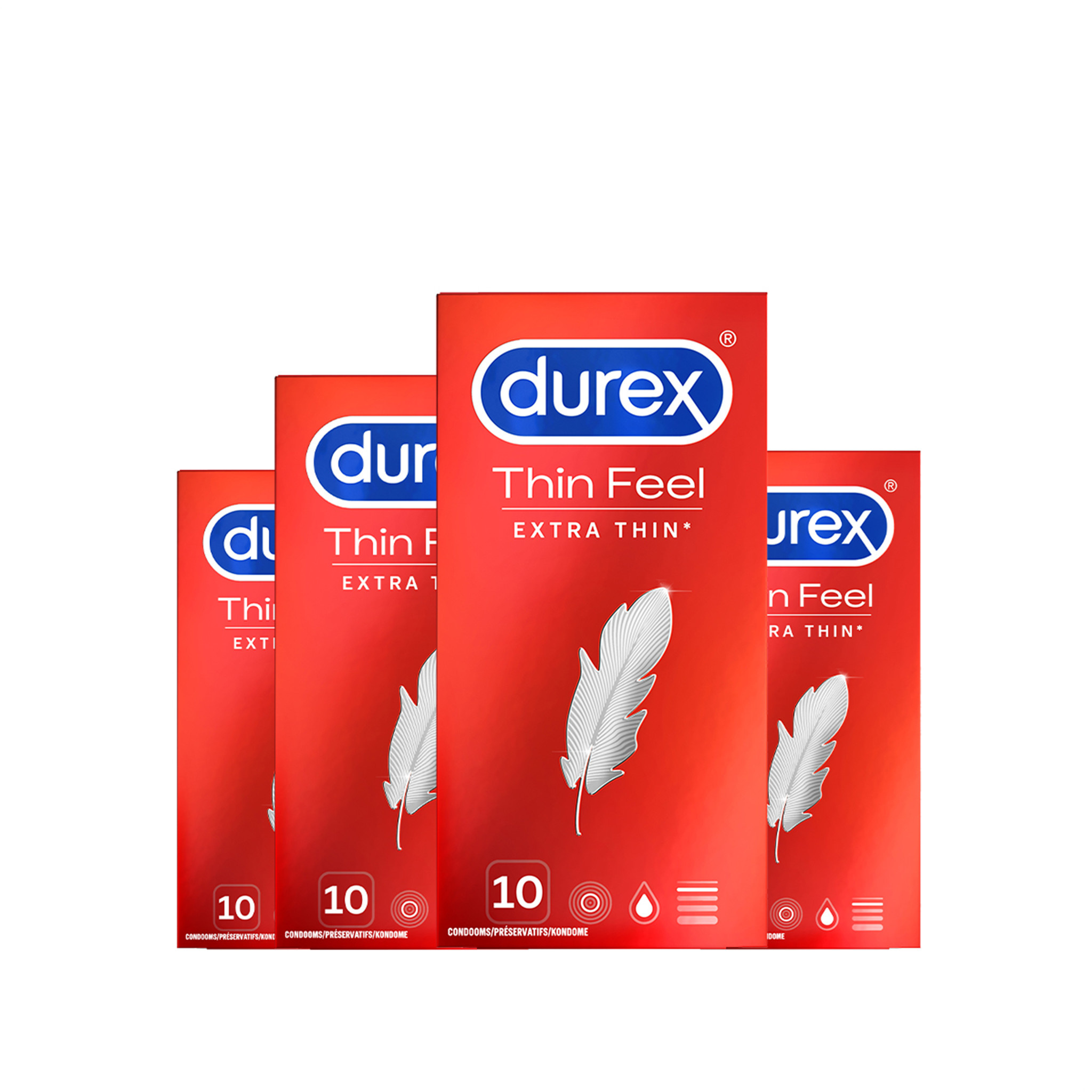 Durex Condooms Thin Feel Extra Thin 10st x4