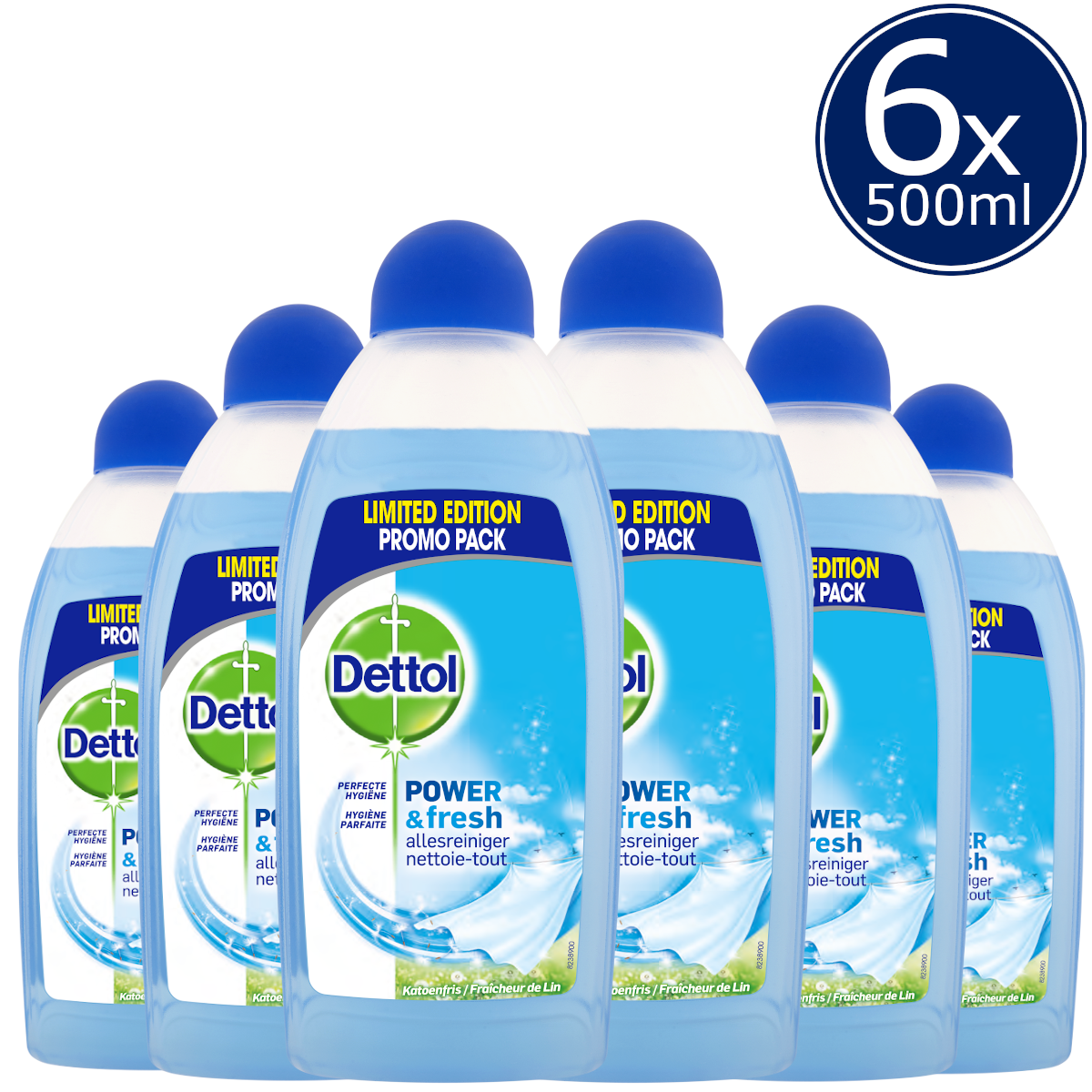Dettol Allesreiniger Power & Fresh - Katoenfris - 500ml x6
