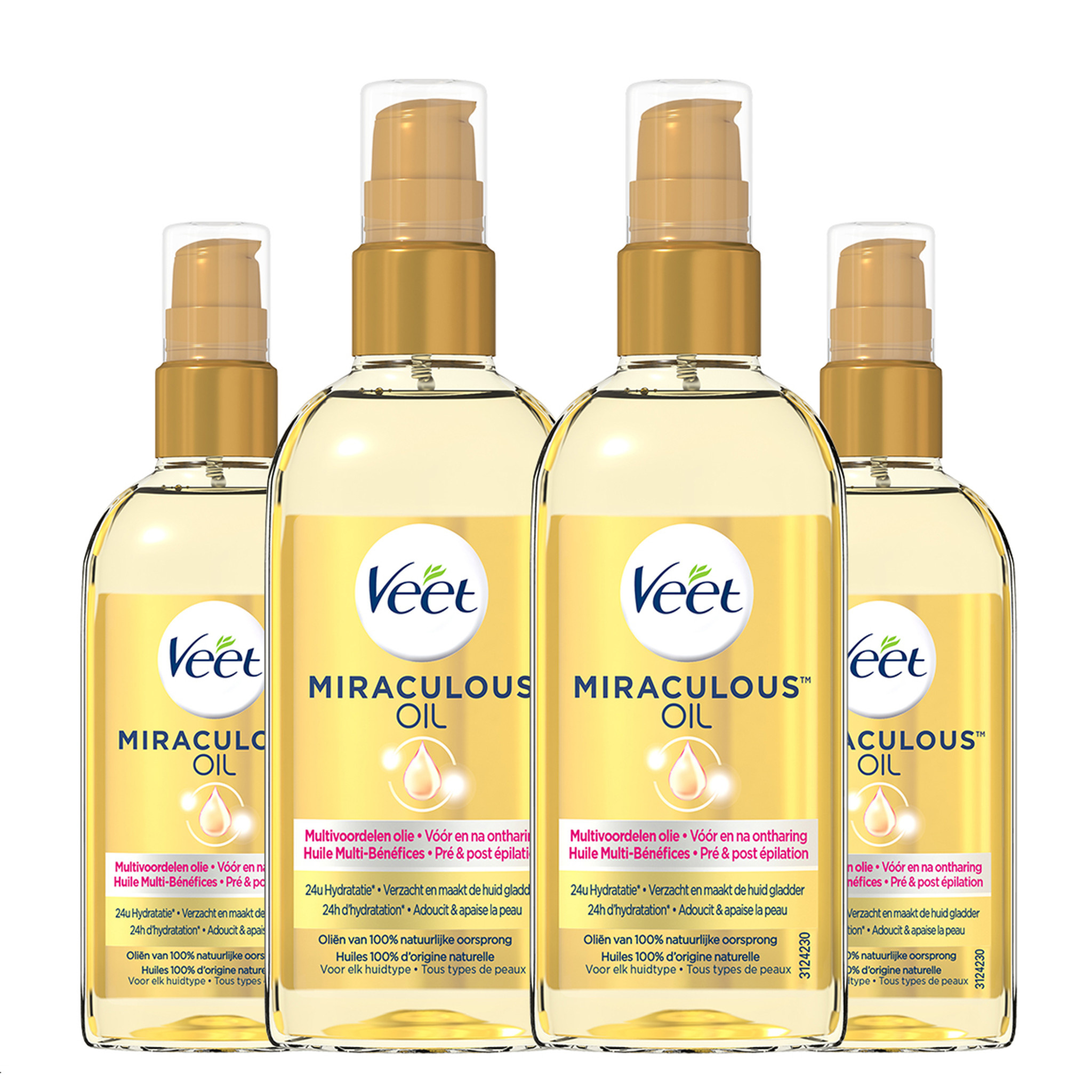 Veet Voedende Olie - Miraculous Arganolie - 100ml x4