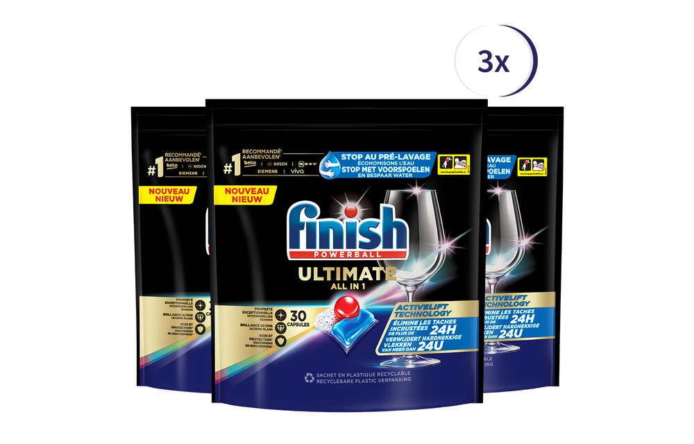 Finish Ultimate Regular Vaatwastabletten - 30 Stuks x3