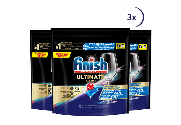 Finish Ultimate Regular Vaatwastabletten - 30 Stuks x3