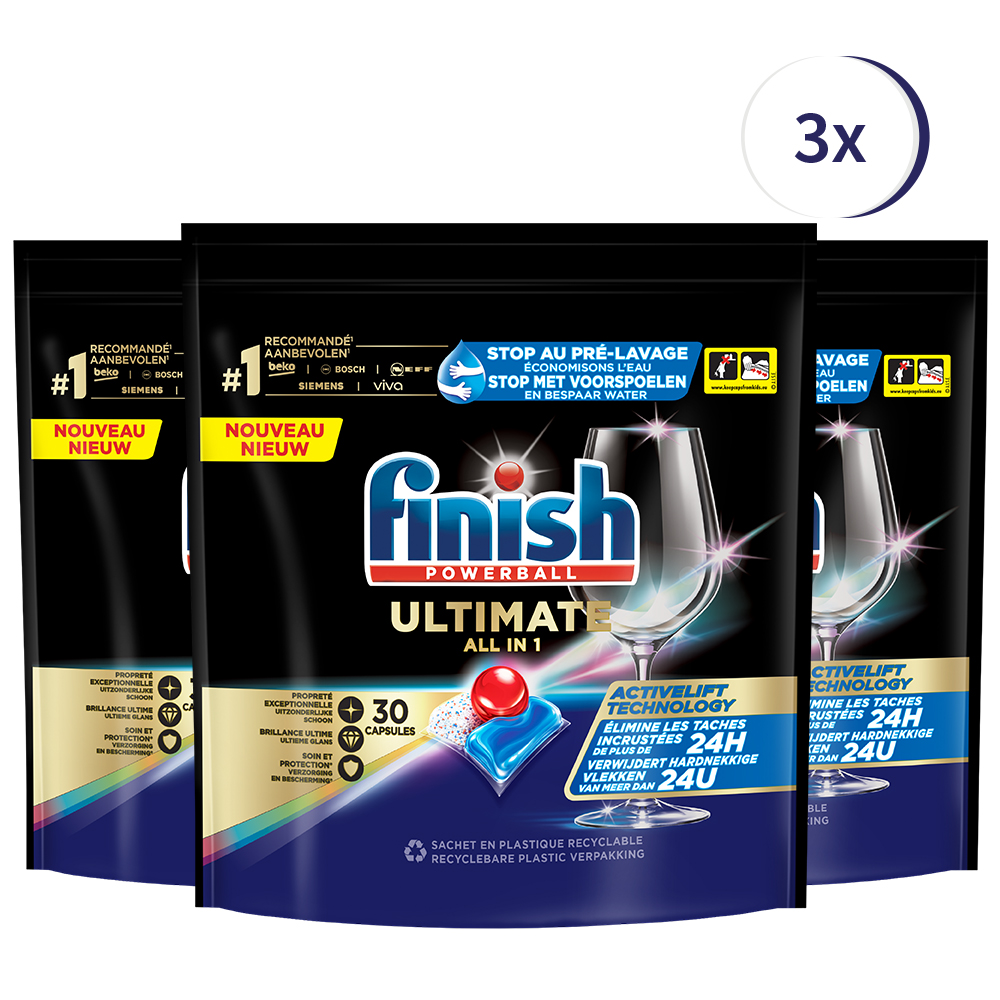 Finish Ultimate Regular Vaatwastabletten - 30 Stuks x3