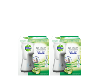 Dettol Handzeep Automatische Zeepdispender No Touch met navulluing Hydraterende Aloë Vera x2