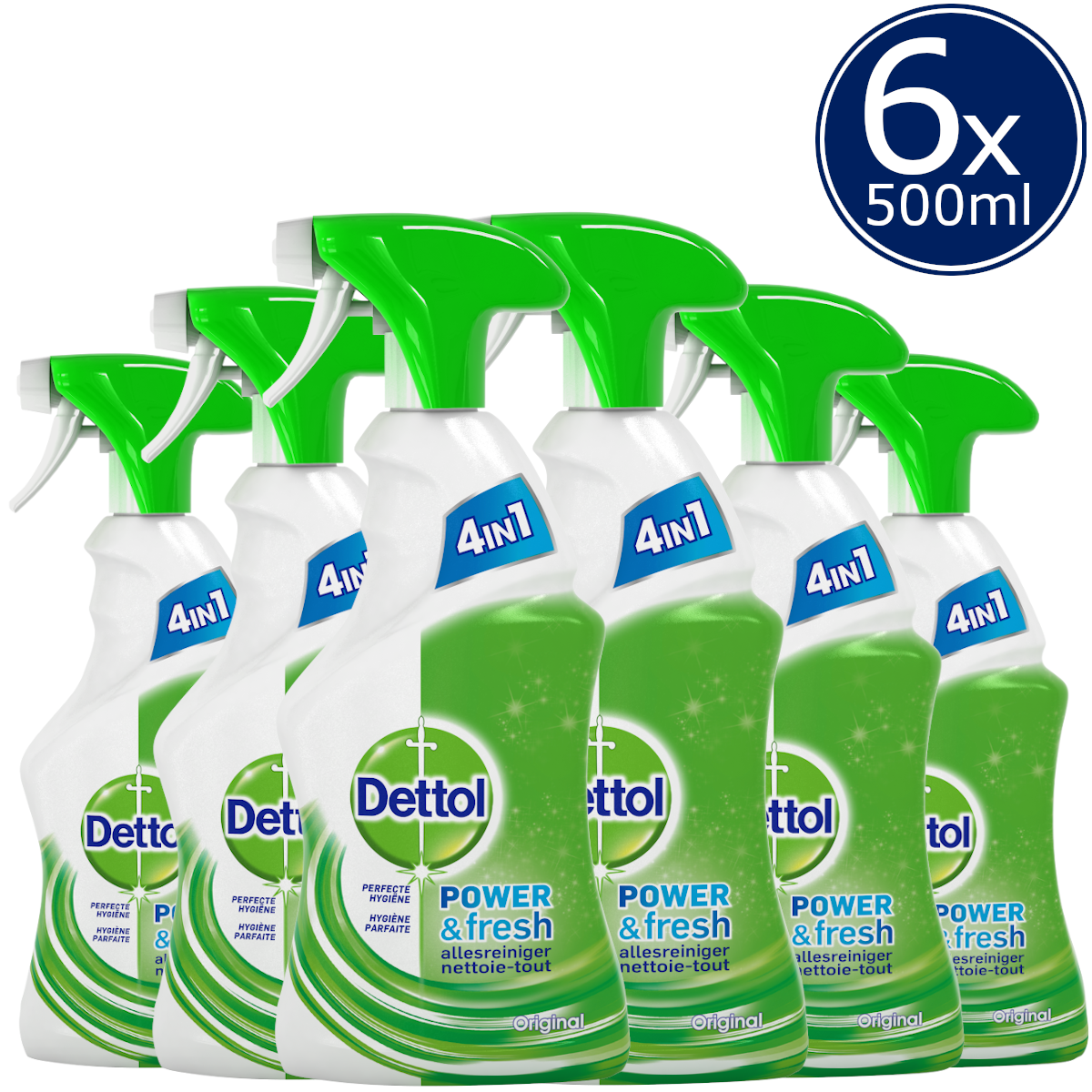 Dettol Allesreiniger Spray Power & Fresh - Original - 500ml x6