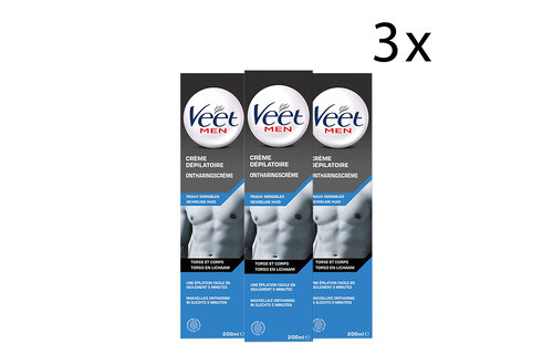 Veet Ontharingscreme - Man - Gevoelige Huid - 200ml x3