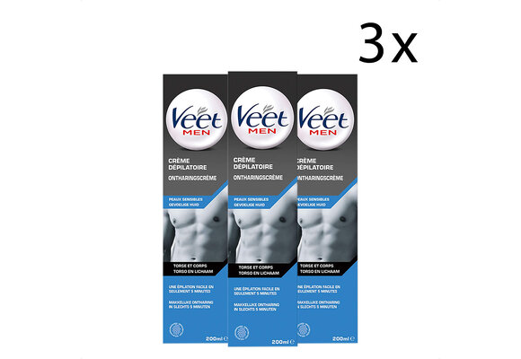Veet Ontharingscreme for Men 200ML - 3 Stuks - Voordeelverpakking