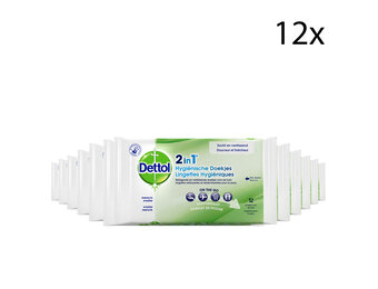 Dettol 2in1 desinf doekje x12 - 12 Stuks - Voordeelverpakking