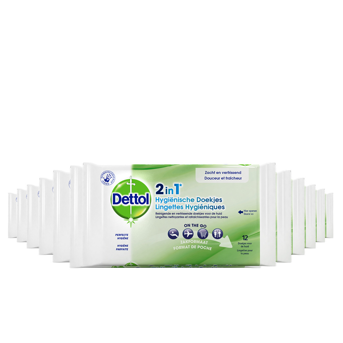 Dettol Hygienische Doekjes 2 in 1 - 12 stuks x12