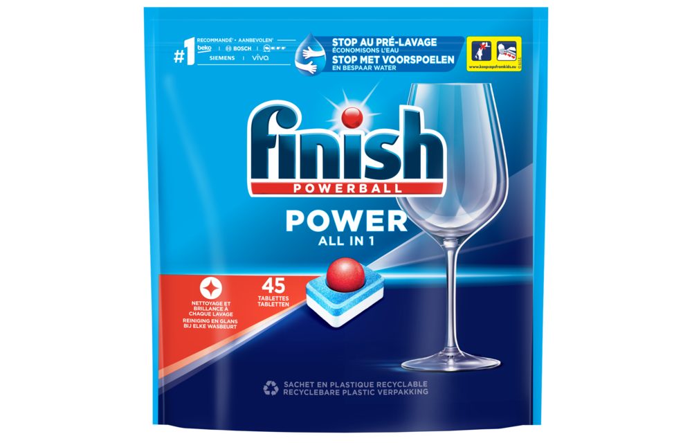 Finish Power All in 1 Regular Vaatwastabletten - 45 Stuks x5