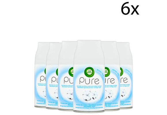 Air Wick Freshmatic Automatische Spray Luchtverfrisser - Pure Zachtheid van Katoen - Navulling 250ml x6