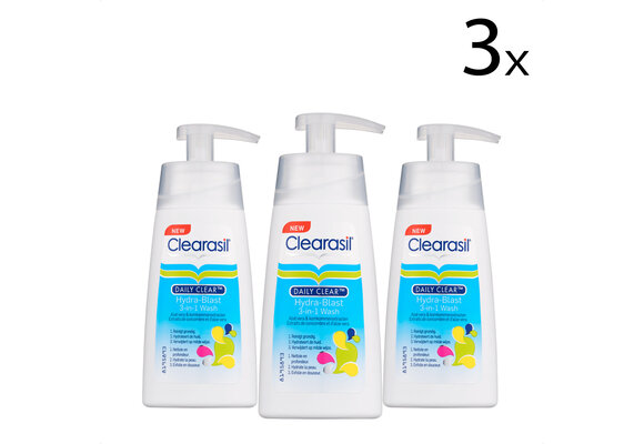 Clearasil Reiningingslotion Daily Clear 3-in-1 Wash 150ml x3