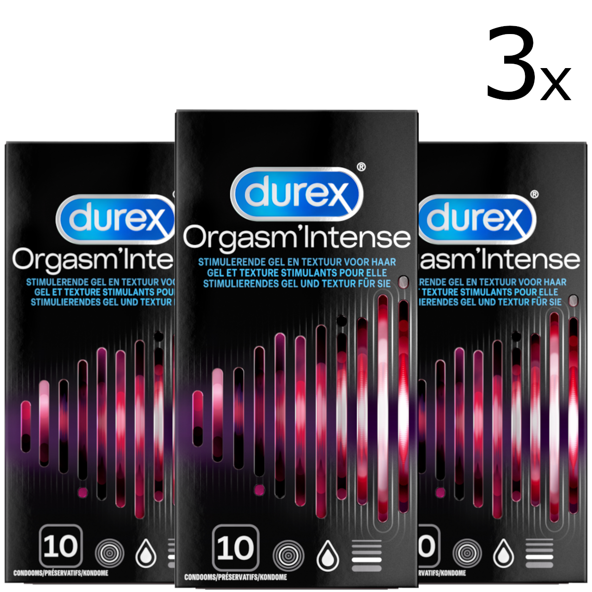Durex Condooms Orgasm Intense 10st - 3 Stuks - Voordeelverpakking