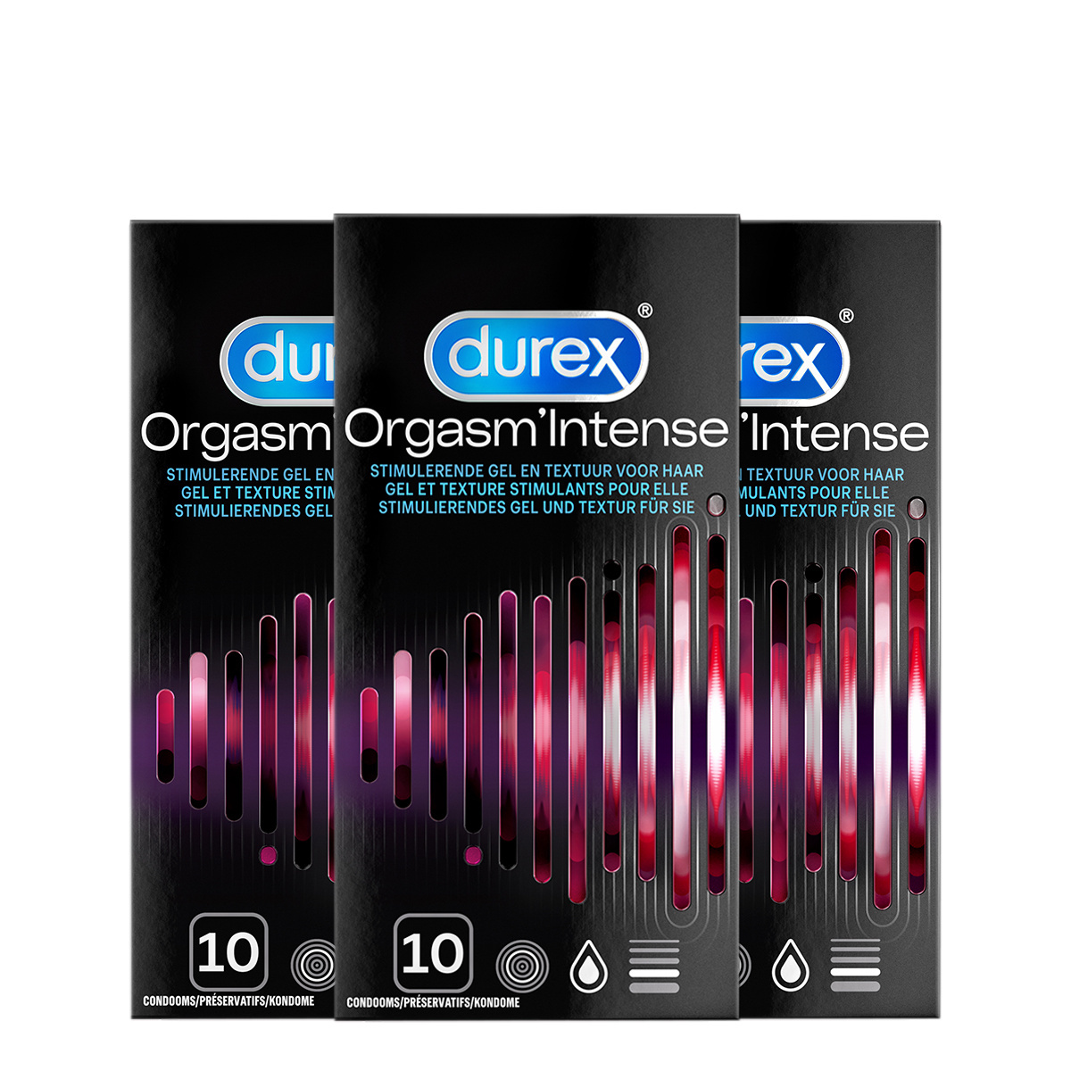 Durex Condooms Orgasm Intense 10st - 3 Stuks - Voordeelverpakking
