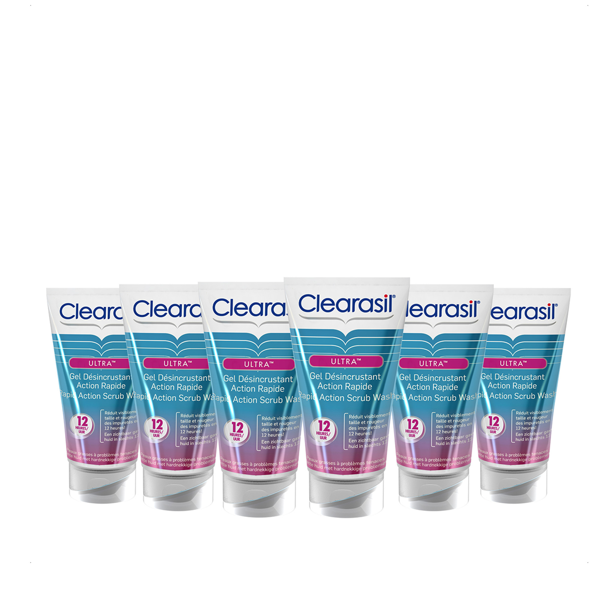 Clearasil Reinigingsgel Ultra Rapid Action Scrub Wash 150ml x6