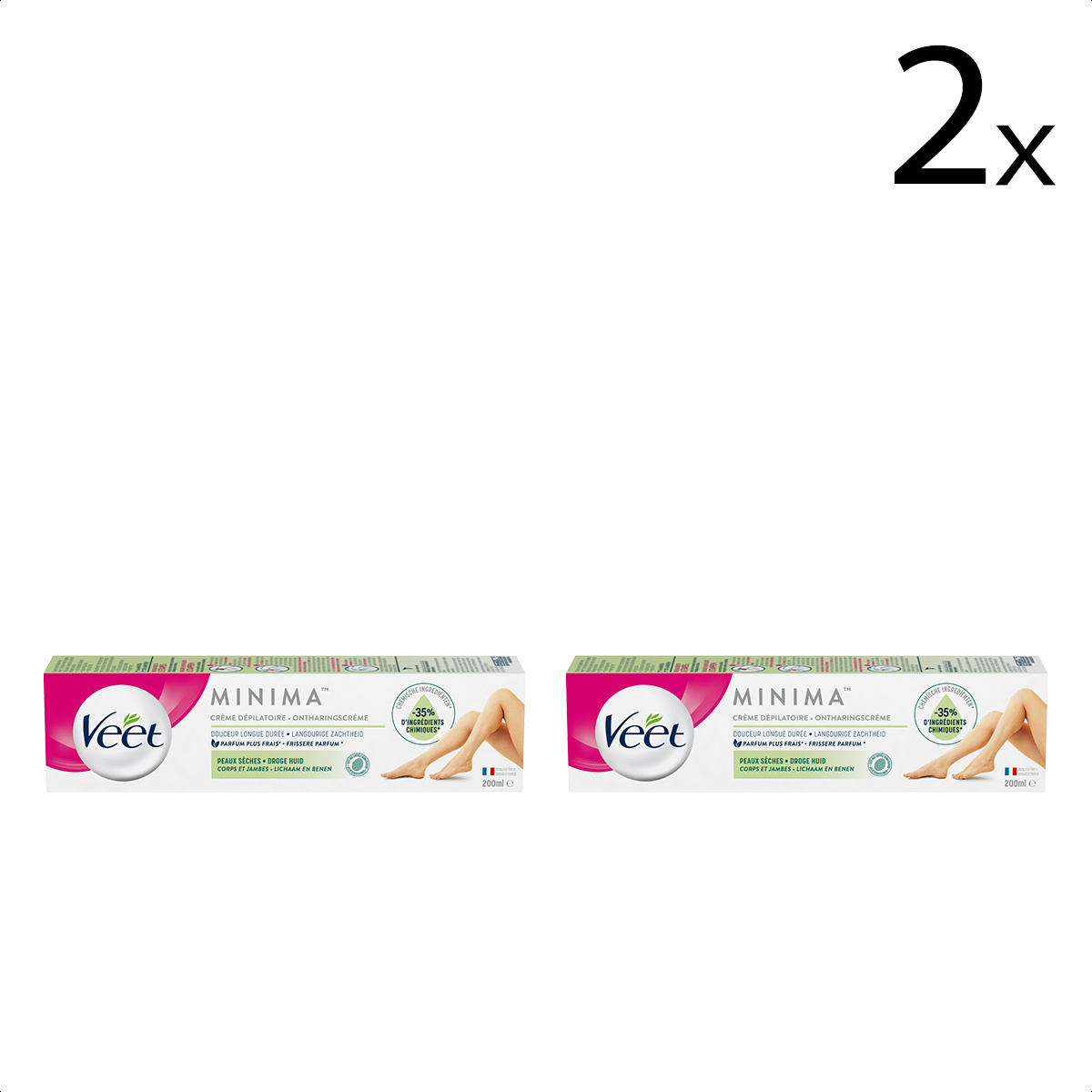 Veet Ontharingscreme - Droge Huid - Minima - 200ml x2