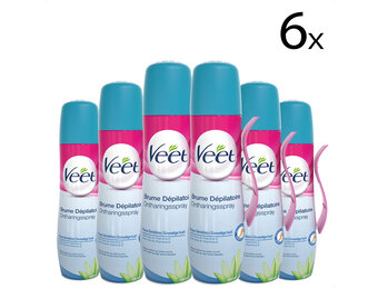 Veet Spray On Sensitive 150ML - 6 Stuks - Voordeelverpakking
