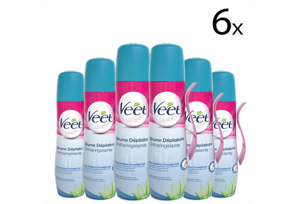 Veet Spray On Sensitive 150ML - 6 Stuks - Voordeelverpakking
