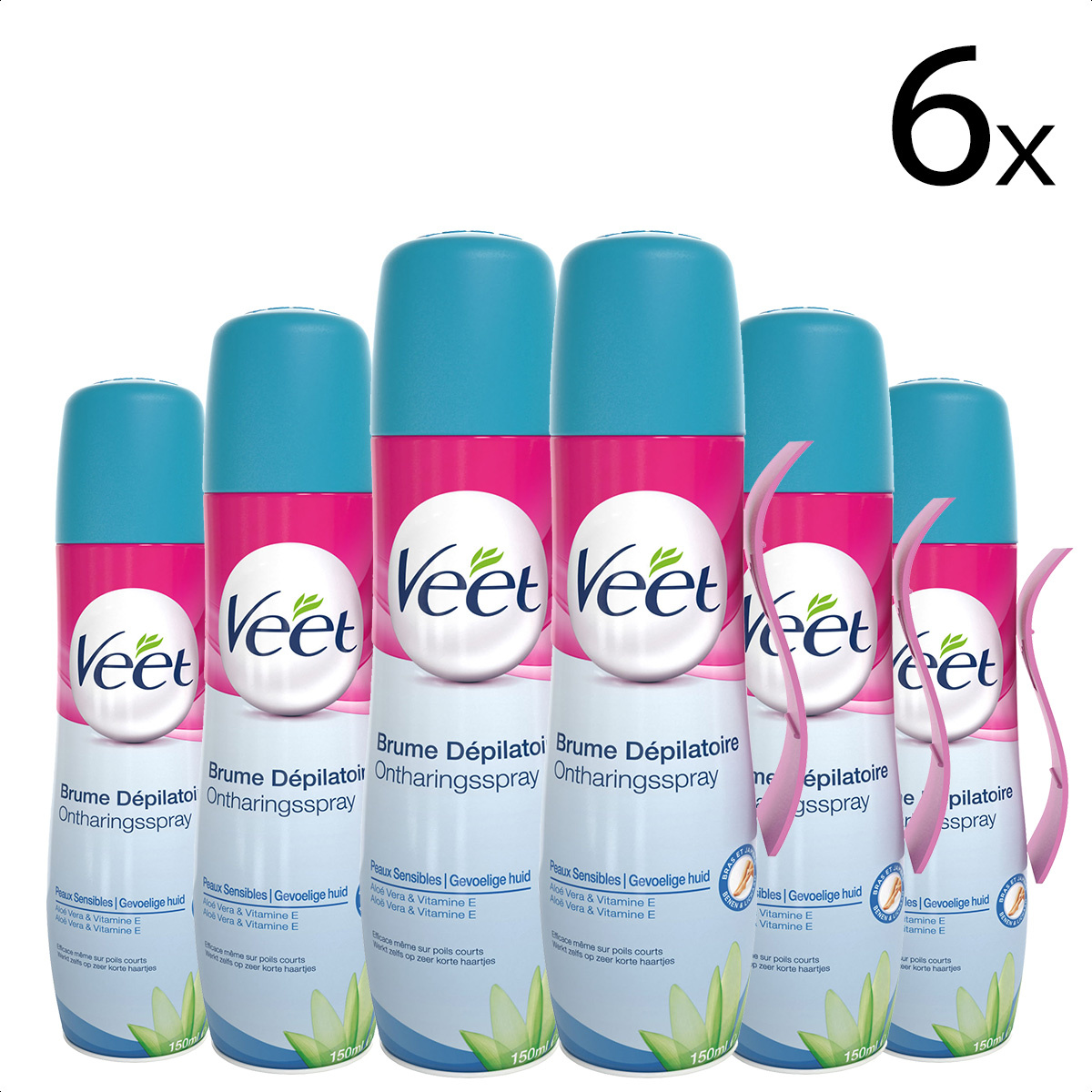 Veet Spray On Sensitive 150ML - 6 Stuks - Voordeelverpakking