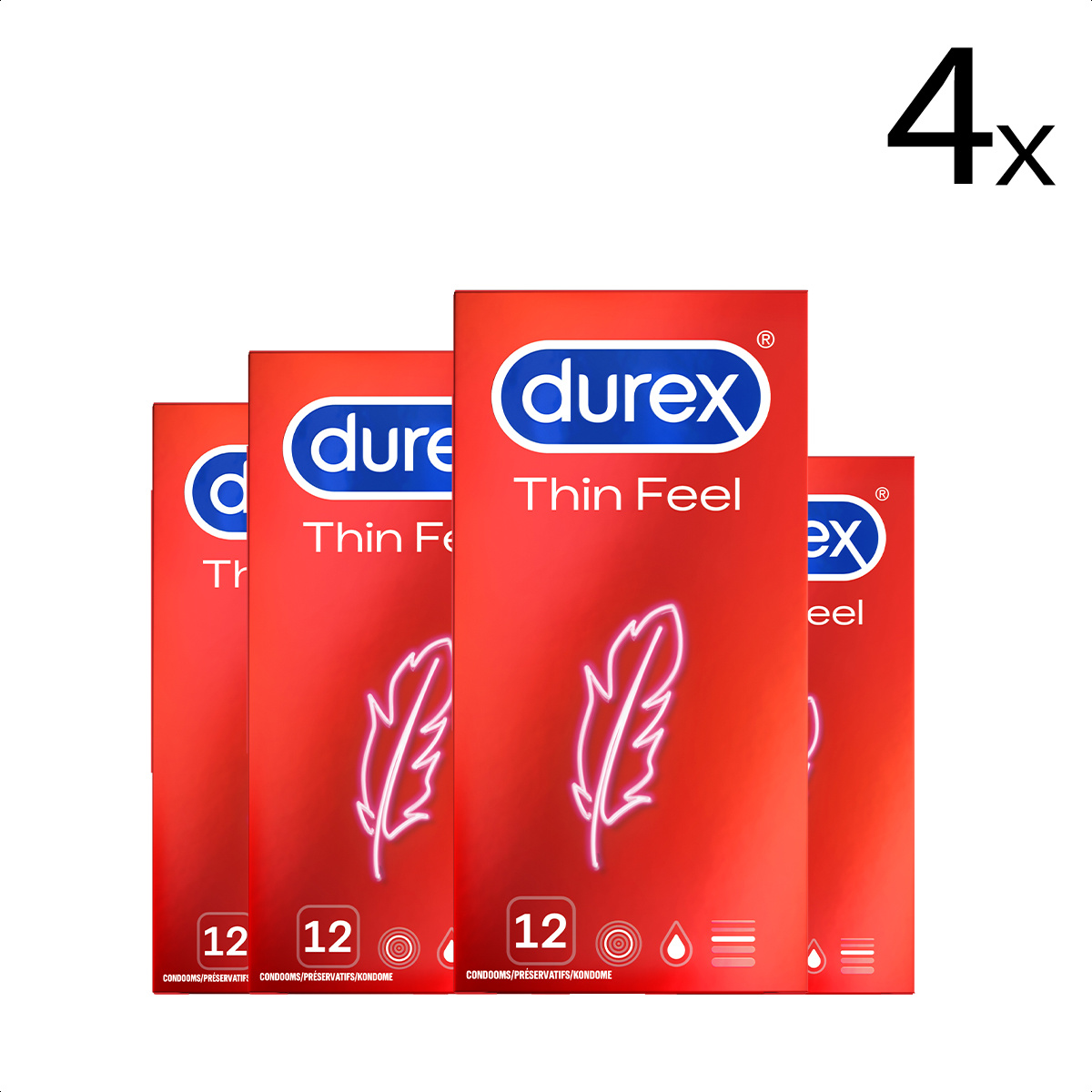 Durex Condooms Feel Thin 12st x4