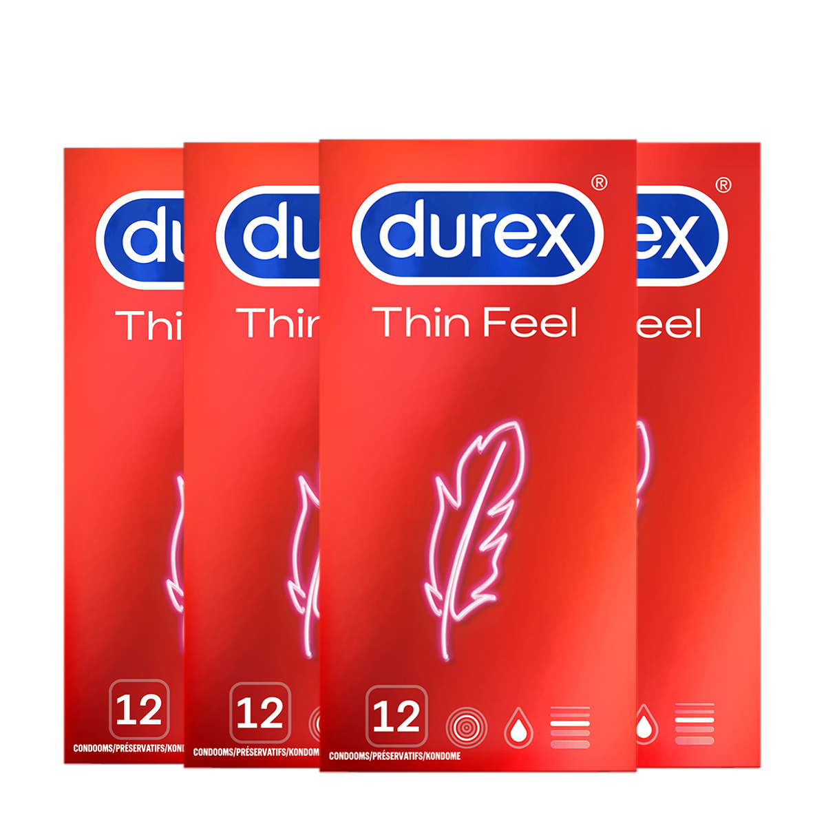 Durex Condooms Feel Thin 12st x4