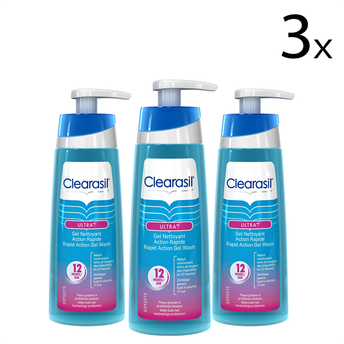 Clearasil Ultra Gel Wash 200ML - 3 Stuks - Voordeelverpakking