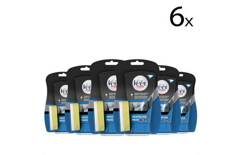 Veet Ontharingscreme - Man - Gevoelige Huid - In Shower - 150ml x6