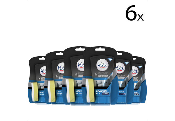 Veet Ontharingscreme - Man - Gevoelige Huid - In Shower - 150ml x6