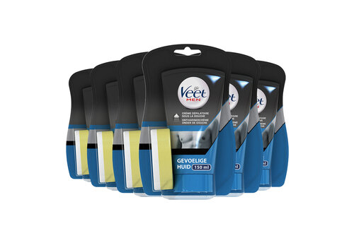 Veet Ontharingscreme - Man - Gevoelige Huid - In Shower - 150ml x6