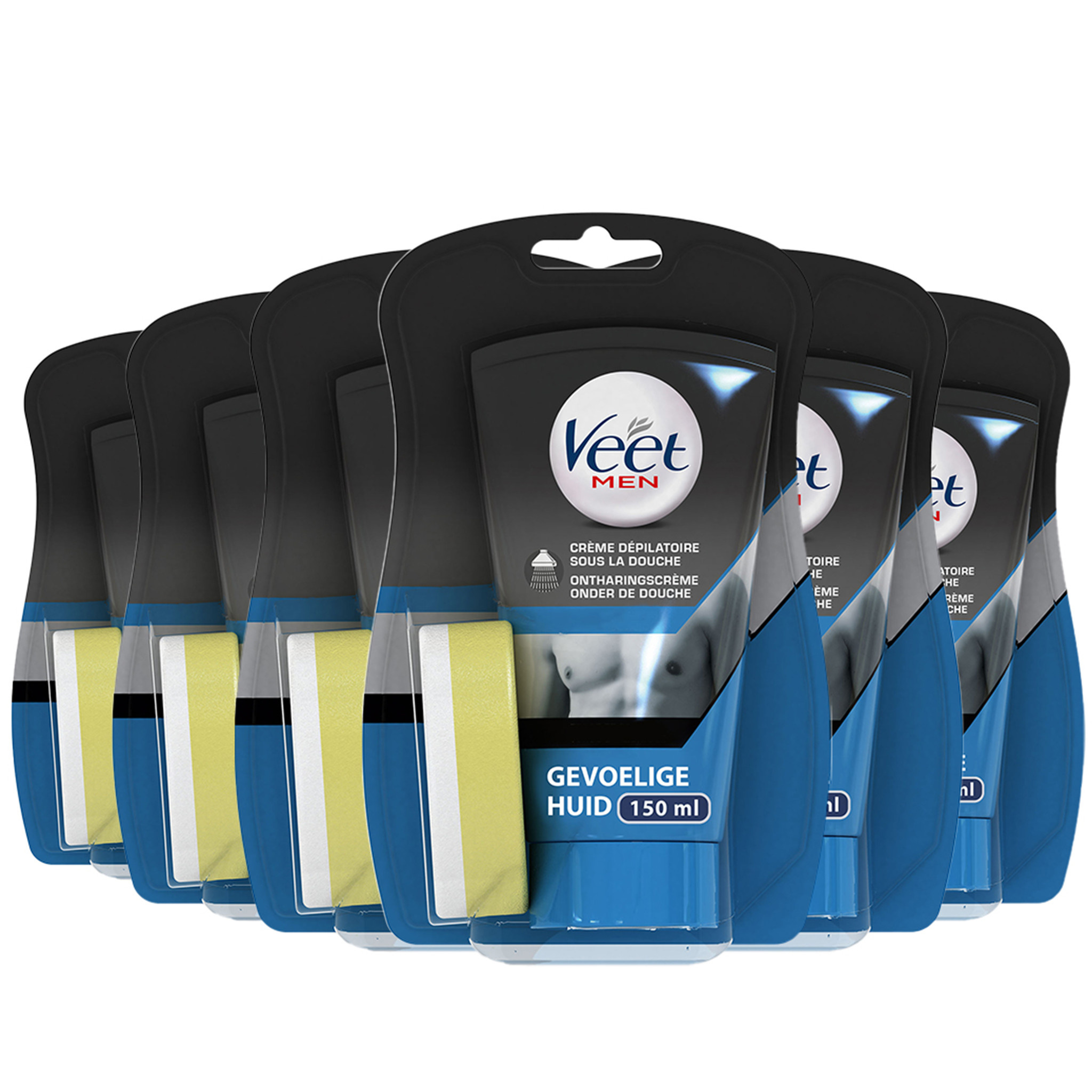 Veet Ontharingscreme - Man - Gevoelige Huid - In Shower - 150ml x6