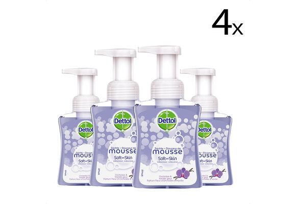 Dettol Handzeep Zachte Mousse - Orchidee  Vanille - 250ml x4