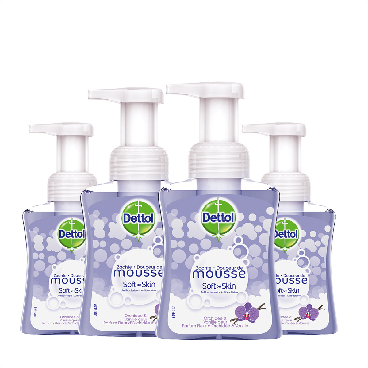 Dettol Handzeep Zachte Mousse - Orchidee & Vanille - 250ml x4