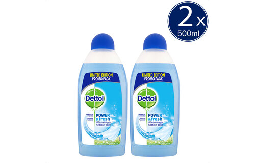 Dettol Allesreiniger Power & Fresh - Katoenfris - 500ml x2