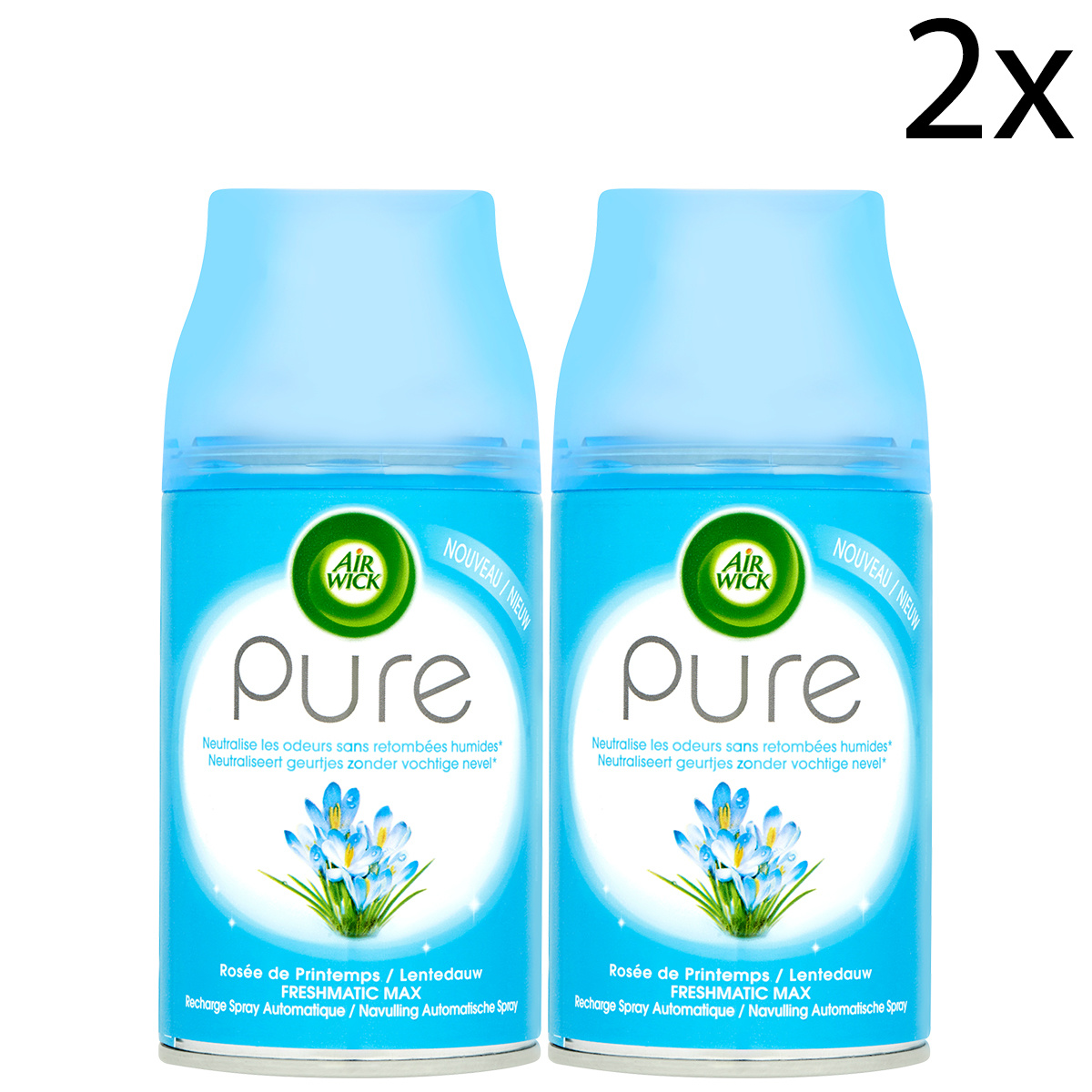 Air Wick Freshmatic Automatische Spray Luchtverfrisser - Pure Lentedauw - Navulling 250ml x2