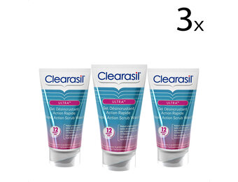 Clearasil Reinigingsgel Ultra Rapid Action Scrub Wash 150ml x3
