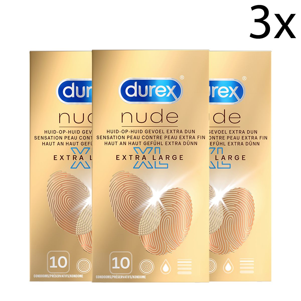 Durex Condooms Nude XL 10st x3