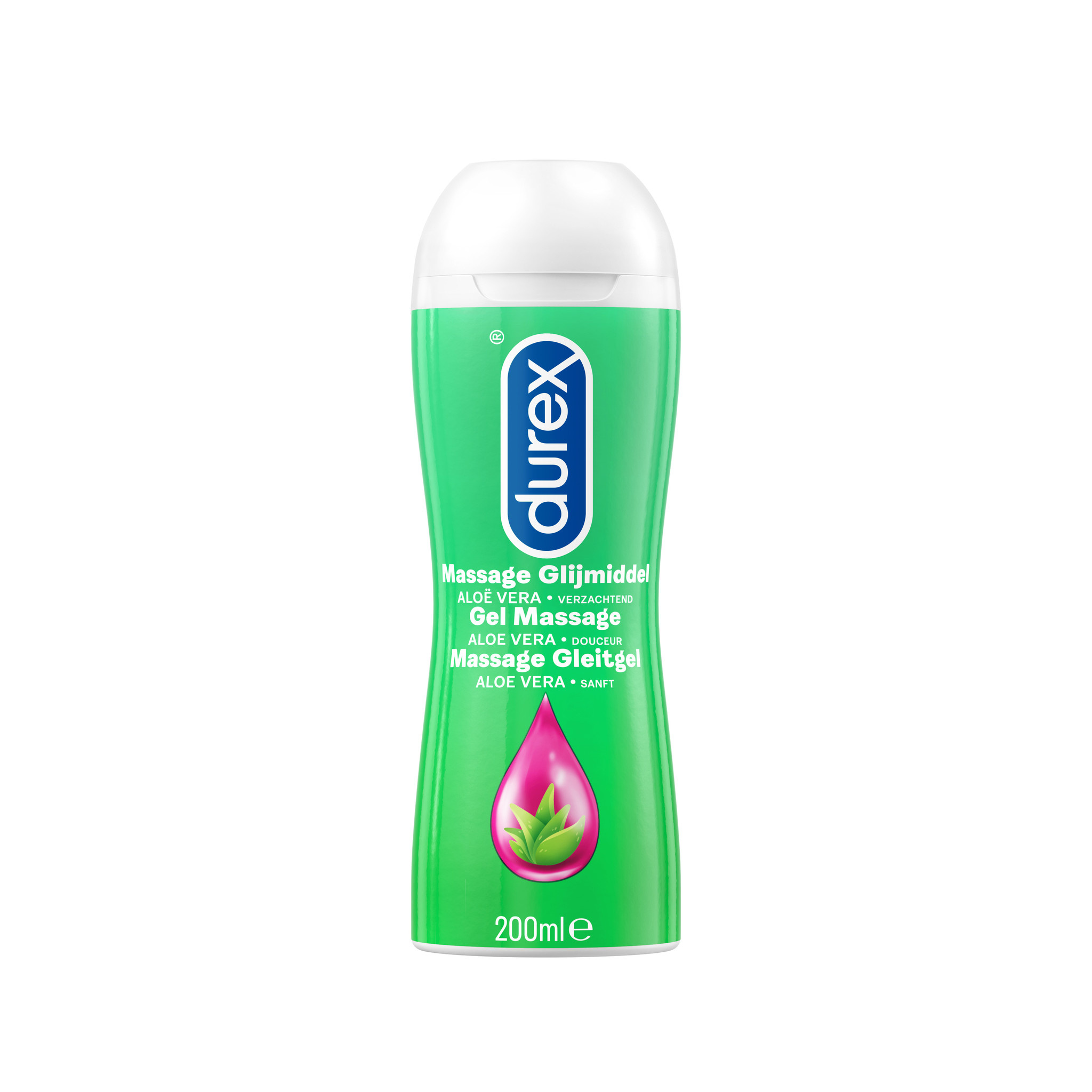 Durex Massage Olie en Glijmiddel 2-in-1 - Aloë Vera - 200ml x4