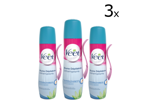 Veet Ontharingsspray - Gevoelige huid - 150ml x3