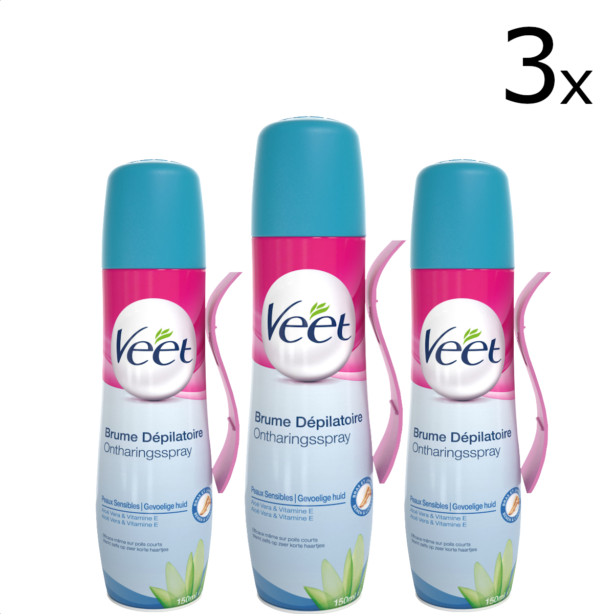Veet Ontharingsspray - Gevoelige huid - 150ml x3