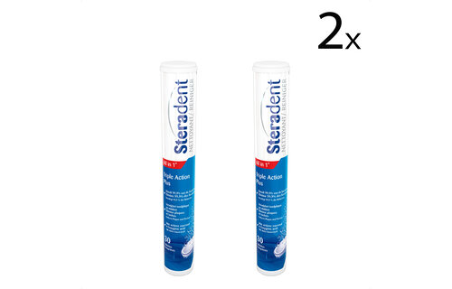 Steradent Kunstgebit Reiniger - Triple Action Plus - 30 stuks x2