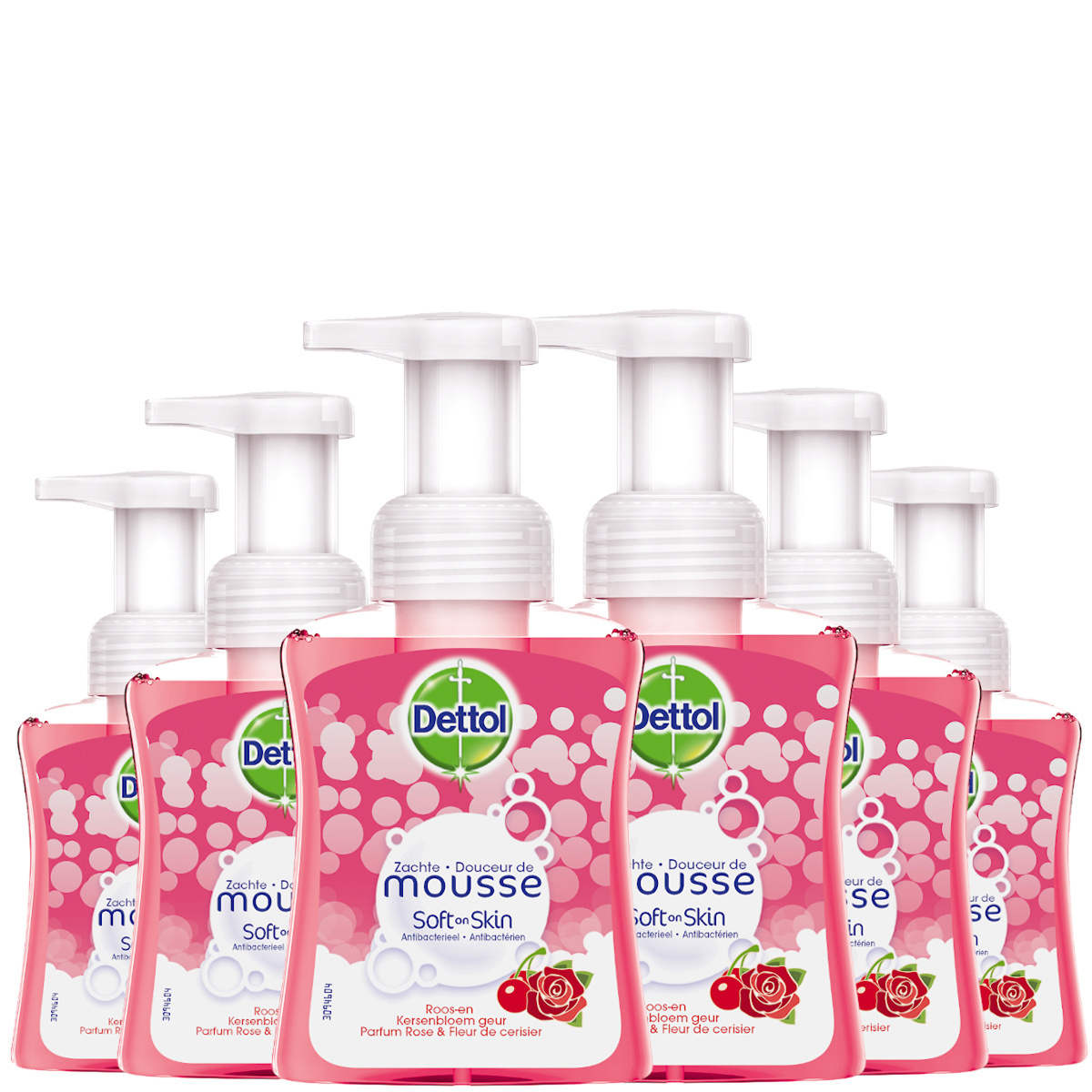 Dettol Handzeep Zachte Mousse - Roos & Kersenbloesem - 250ml x6