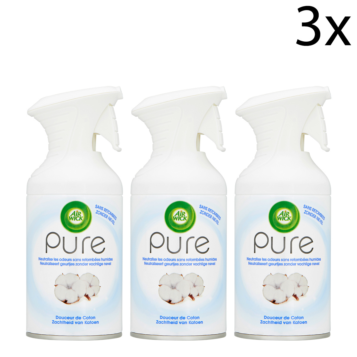 Air Wick Luchtverfrisser Spray - Pure Zachtheid van Katoen 250ml x3