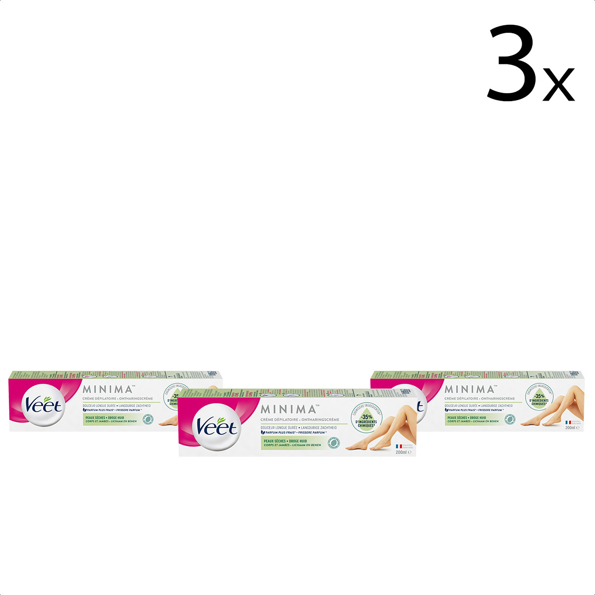 Veet Ontharingscreme - Droge Huid - Minima - 200ml x3