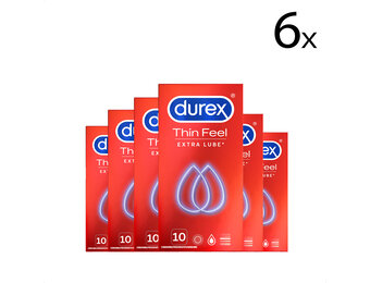 Durex Condooms Thin Feel Extra Lube 10st x6
