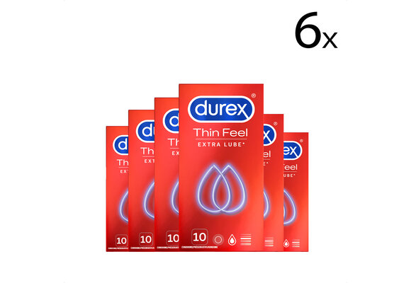 Durex Condooms Thin Feel Extra Lube 10st x6